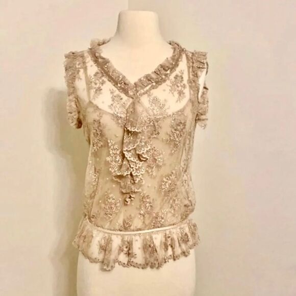 Retro 1980s‎ Bloomingdale's 2-Piece Sparkly Blouse - Picture 2 of 8